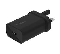 Belkin BoostCharge 25W Wall Charger with PPS, USB Plug with USB-C Power Delivery, Fast Travel USB Charger for iPhone 17, Air, Samsung Galaxy S25, iPad, Pixel, tablets and more - Black