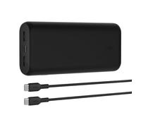 Belkin BoostCharge 3-Port Compact Power Bank 20K with PD 20W, Portable Charger for iPhone 16, 15, 14, 13, AirPods, Samsung Galaxy, Pixel and More, Travel-Friendly Design with USB-C to USB-C Cable