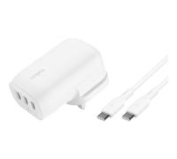 Belkin BoostCharge 3-Port USB-C Wall Charger with PPS 67W, PD 3.1 Enabled Fast Charging - iPhone 17, Air, Samsung Galaxy S25, Pixel 10, iPad, AirPods, Tablet, etc, USB-C to Type C cable included