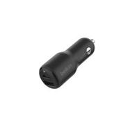 Belkin BoostCharge Dual Car Charger 42W - Fast Charge USB-C & USB-A - Black