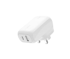 Belkin BoostCharge 42W Dual Port Wall Charger with USB-C and USB-A | Samsung, Pixel, iPhone Charger, Fast Charging, 30W USBC Port + 12W USBA Port, PPS Technology, Compact and Travel Friendly