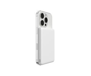 Belkin BoostCharge 5000mAh Slim Magnetic Power Bank with USB C Port - White | 5K Portable Wireless Charger, Magnetic Ring and USB C Port, Pre-Charged, Lightweight, Cable included, Air Travel Friendly
