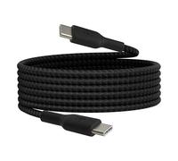 Belkin BoostCharge (6.6ft) Braided USB-C to USB-C Cable for iPhone 15, iPhone 15 Pro, iPhone 15 Pro Max, iPhone 15 Plus, Galaxy S24, S23, Note10, Note9, Pixel 8, Pixel 7, iPad Pro, & More - Black