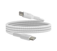 Belkin BoostCharge braided USB C to fast charger cable, USB type C charger cable fast charging for iPhone 16, 15, Samsung Galaxy S24, S23, Pixel, iPad, MacBook, Nintendo and more - 1m, White