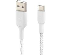 Belkin USB Cable BoostCharge – USB-C to USB-A Braided Charging Cable, 2 m, White