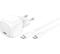 Belkin BoostCharge Compact Wall Charger (30W), Travel Friendly, USB-C Power Delivery, Fast Charger for Apple iPhone, Samsung Galaxy, iPad, AirPods, Tablet, iPhone Charger with USB-C/Lightning Cable