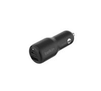 Belkin BoostCharge Dual Car Charger 42W - Fast Charge USB-C & USB-A - Black