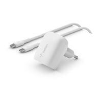 Belkin BoostCharge Dual Port Charger 42W (USB-C, USB-A) - Fast Charge for iPhone 15, 14, 13, Samsung Galaxy S24, S23, iPad, AirPods - White
