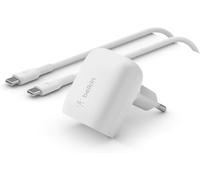 Belkin BoostCharge Dual Port Charger 42W (USB-C, USB-A) - Fast Charge for iPhone 15, 14, 13, Samsung Galaxy S24, S23, iPad, AirPods - White
