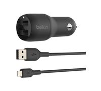 Belkin BoostCharge Dual USB-A Car Charger 24W Black (CCD001BT1MBK)