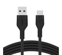 Belkin BoostCharge Flex silicone USB C charger cable, USB-IF certified USB type A to USB type C charging cable for iPhone 16, 15, Galaxy S24, S23, iPad, MacBook, Note, Pixel and more - 2m, black