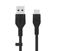 Belkin BoostCharge Flex silicone USB C charger cable, USB-IF certified USB type A to USB type C charging cable for iPhone 16, 15, Galaxy S24, S23, iPad, MacBook, Note, Pixel and more - 3m, black