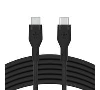 Belkin BoostCharge Flex silicone USB C charger cable, USB-IF certified USB type C to USB type C charging cable for iPhone 16, 15, Galaxy S24, S23, iPad, MacBook, Note, Pixel and more - 3m, black