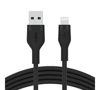 Belkin BoostCharge Flex Silicone USB Type A to Lightning Cable (1M/3.3FT), MFi Certified Charging Cable for iPhone 14/14 Plus, 13, 12, Pro, Max, SE, iPad and More - Black
