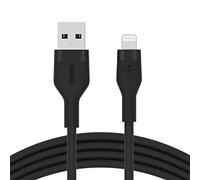 Belkin BoostCharge Flex Silicone USB Type A to Lightning Cable (2M/6.6FT), MFi Certified Charging Cable for iPhone 14/14 Plus, 13, 12, Pro, Max, Mini, SE, iPad and More - Black