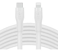 Belkin BoostCharge Flex Silicone USB Type C to Lightning Cable (3M/10ft), MFi Certified 20W Fast Charging PD Power Delivery for iPhone 14/14 Plus, 13, 12, Pro, Max, Mini, SE, iPad and More - White