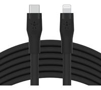 Belkin BoostCharge Flex Silicone USB Type C to Lightning Cable (3M/10ft), MFi Certified 20W Fast Charging PD Power Delivery for iPhone 14/14 Plus, 13, 12, Pro, Max, Mini, SE, iPad and More - Black