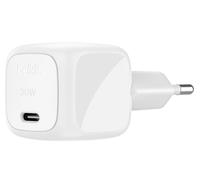 Belkin BoostCharge 30W Mains Charger (Compact and Portable, USB-C Power Delivery, for all iPhone 16, 15, 14, 13, Samsung Galaxy S24, S23, iPad, AirPods, Tablets, etc., White)