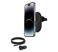 Belkin BoostCharge Magnetic Wireless Car Charger, MagSafe-compatible magnetic car vent phone mount for iPhone 17, Air, 16, 15, 14, 13, 12, Pixelsnap and More (Cable and Charger Included)