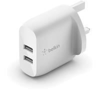 Belkin WCB002MYWH Boost Charge Dual USB-A 24W Wall Mobile Device Charger - White