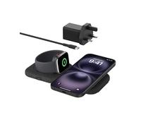 Belkin BoostCharge Pro 2-in-1 Magnetic Wireless Charging Travel Pad 15W, Foldable Qi2-Certified Wireless Charger, MagSafe-Compatible Charger for iPhone 17, Air, Apple Watch 11, AirPods