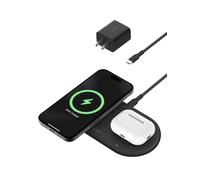 Belkin BoostCharge Pro 2-in-1 MagSafe-Compatible Wireless Charging Pad w/ Qi2 15W + Additional USB-C Port, Fast Charger for iPhone 15, iPhone 14, & iPhone 13 Series, AirPods, and More - Black