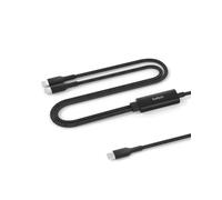 Belkin BoostCharge Pro 2-in-1 USB C to USB C Charger Cable 140W, Braided Dual Charging Cable - Fast-Charging Combo Cord with Smart Power Sharing for MacBook, iPhone, iPad, Samsung, Pixel, etc - Black