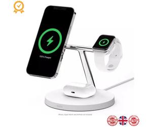 Belkin BoostCharge PRO 3-in-1 Wireless Charger 15W MagSafe iPhone 14-Apple Watch