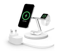Belkin BoostCharge PRO 3-in-1 Wireless Charger with MagSafe for iPhone 16, iPhone 15, 14, 13, 12 + Apple Watch + AirPods (Magnetically Charges iPhone 16, 15, 14, 13 and 12 Models up to 15W)