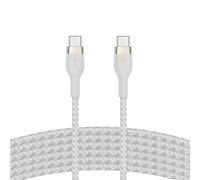 Belkin BoostCharge Pro Flex Braided USB C charger cable, USB-IF certified Power Delivery PD type C fast charging cable for iPhone 16, 15, Galaxy S24, S23, MacBook Pro, iPad, Pixel and more - 3m, white