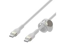 Belkin BoostCharge Pro Flex Braided USB C charger cable, USB-IF certified Power Delivery PD type C fast charging cable for iPhone 16, 15, Galaxy S24, S23, MacBook Pro, iPad, Pixel and more - 2m, white