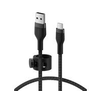 Belkin BoostCharge Pro Flex Braided USB-C to USB-A Cable (1M/3.3FT) USB-IF Certified Fast Charging Cable for iPhone 17, iPhone 17 Pro, iPad, Galaxy S25, Note, Pixel, Nintendo Switch 2 & More - Black