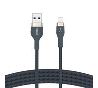 Belkin BoostCharge Pro Flex Braided USB Type A to Lightning Cable (2M/6.6FT), MFi Certified Charging Cable for iPhone 14/14 Plus, 13, 12, Pro, Max, Mini, SE, iPad and More - Blue