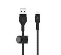 Belkin BoostCharge Pro Flex Braided USB Type A to Lightning Cable (3M/10FT), MFi Certified Charging Cable for iPhone 14/14 Plus, 13, 12, Pro, Max, Mini, SE, iPad and More - Black