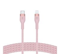 Belkin BoostCharge Pro Flex Braided USB Type C to Lightning Cable (2M/6.6ft), MFi Certified 20W Fast Charging PD Power Delivery for iPhone 14/14 Plus, 13, 12, Pro, Max, Mini, SE, iPad and More - Pink