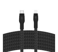 Belkin BoostCharge Pro Flex Braided USB Type C to Lightning Cable (3M/10ft), MFi Certified 20W Fast Charging PD Power Delivery for iPhone 14/14 Plus, 13, 12, Pro, Max, Mini, SE, iPad and More - Black