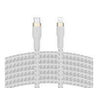 Belkin BoostCharge Pro Flex Braided USB Type C to Lightning Cable (3M/10ft), MFi Certified 20W Fast Charging PD Power Delivery for iPhone 14/14 Plus, 13, 12, Pro, Max, Mini, SE, iPad and More -White