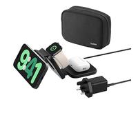 Belkin BoostCharge Pro Foldable Qi2-Certified Wireless Charger 3-in-1 Magnetic Charging Travel Pad 15W - MagSafe-Compatible Portable Charger for iPhone 16/15/14, Apple Watch 10, AirPods