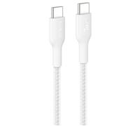 Belkin Eco Braided USB-C to USB-C Cable (2M, 240W) - Soft, Flexible Fast-Charging Cable, Type C Charger Cord for iPhone 16, Galaxy S25, Pixel 9, MacBook, iPad Pro, & More - White (USB 2.0)