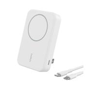 Belkin BoostCharge Pro Wireless Power Bank 10000mAh with Qi2, MagSafe Compatible Portable Charger + Built-in Pop-up Kickstand, For iPhone 17, iPhone Air, 16, 15, 14, Pixelsnap and More - White