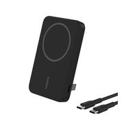 Belkin BoostCharge Pro Wireless Power Bank 5000mAh with Qi2, MagSafe compatible portable charger + built-in pop-up kickstand, battery pack for iPhone 16, iPhone 15, 14, 13, 12 and more - Black