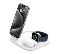 Belkin BoostCharge Qi2 3-in-1 Magnetic Wireless Charger - 15W, White, New