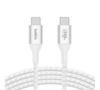 Belkin BoostCharge USB-C to USB-C Power charger cable, USB-IF certified fast charging cable with 240W Power Delivery for iPhone 16, 15, MacBook, Chromebook, Galaxy, iPad, Pixel & More - 1m, white