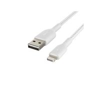 Belkin Braided Lightning Cable, Boost Charge Lightning to USB Cable for iPhone, iPad, AirPods, MFi-Certified, White, 1m