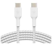 Belkin BoostCharge (6.6ft) Braided USB-C to USB-C Cable for iPhone 16, iPhone 16 Pro, iPhone 16 Pro Max, iPhone 16 Plus, iPhone 15, Galaxy S24, S23, Note10, Pixel 9, Pixel 8, iPad Pro & More - White