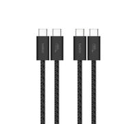 Belkin Braided USB-C to USB-C Cable (1M, 60W) - Soft, Flexible Fast-Charging Cable, Type C Charger Cord for iPhone 16 & 15 Series, Galaxy S25, Pixel 9, iPad Pro, & More - Black (USB 2.0, 2-Pack)