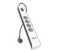 Belkin BSV401ca2M Power Surge Protector Strip outlets, 4, 2 x USB 2.0 Cable 2 m, white - white, BSV401ca2M