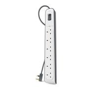 Belkin 6 Way/6 Plug 2m Surge Protection Extension Lead Strip, White