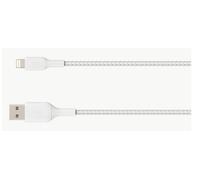 Belkin Braided Lightning Cable (Boost Charge Lightning to USB Cable for iPhone, iPad, AirPods) MFi-Certified iPhone Charging Cable, Braided Lightning Cable (0.15 cm, White)