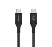 Belkin BoostCharge USB-C to USB-C Power charger cable, USB-IF certified fast charging cable with 240W Power Delivery for iPhone 16, 15, MacBook, Chromebook, Galaxy, iPad, Pixel & More - 2m, black